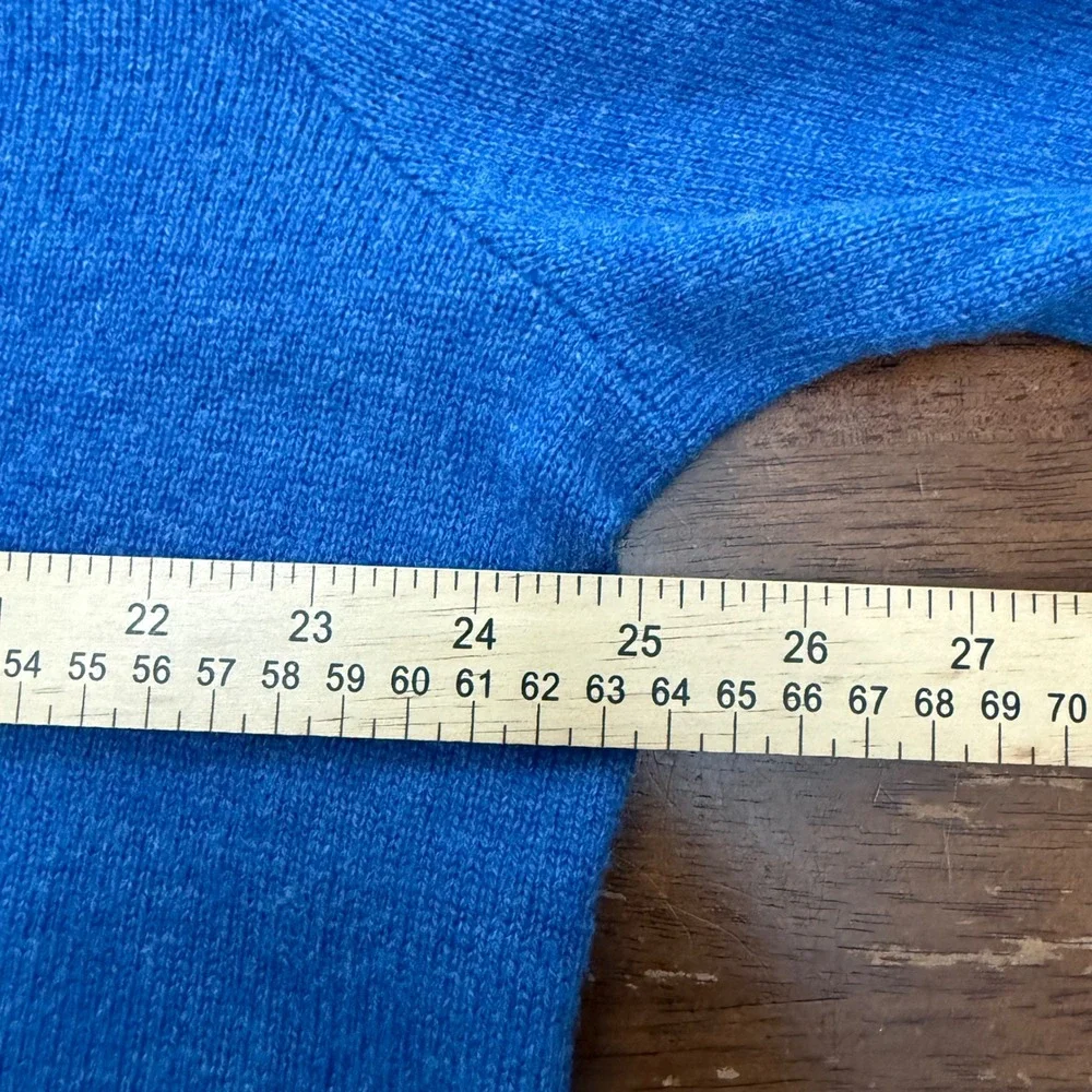 Vtg Polo Ralph Lauren Sweater Mens XXL Blue 100% Lambswool V-Neck Orange Pony